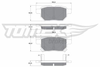 Bremžu uzliku kompl., Disku bremzes TOMEX Brakes TX 15-01 1