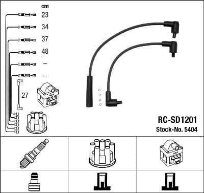 Augstsprieguma vadu komplekts NGK 5404 1