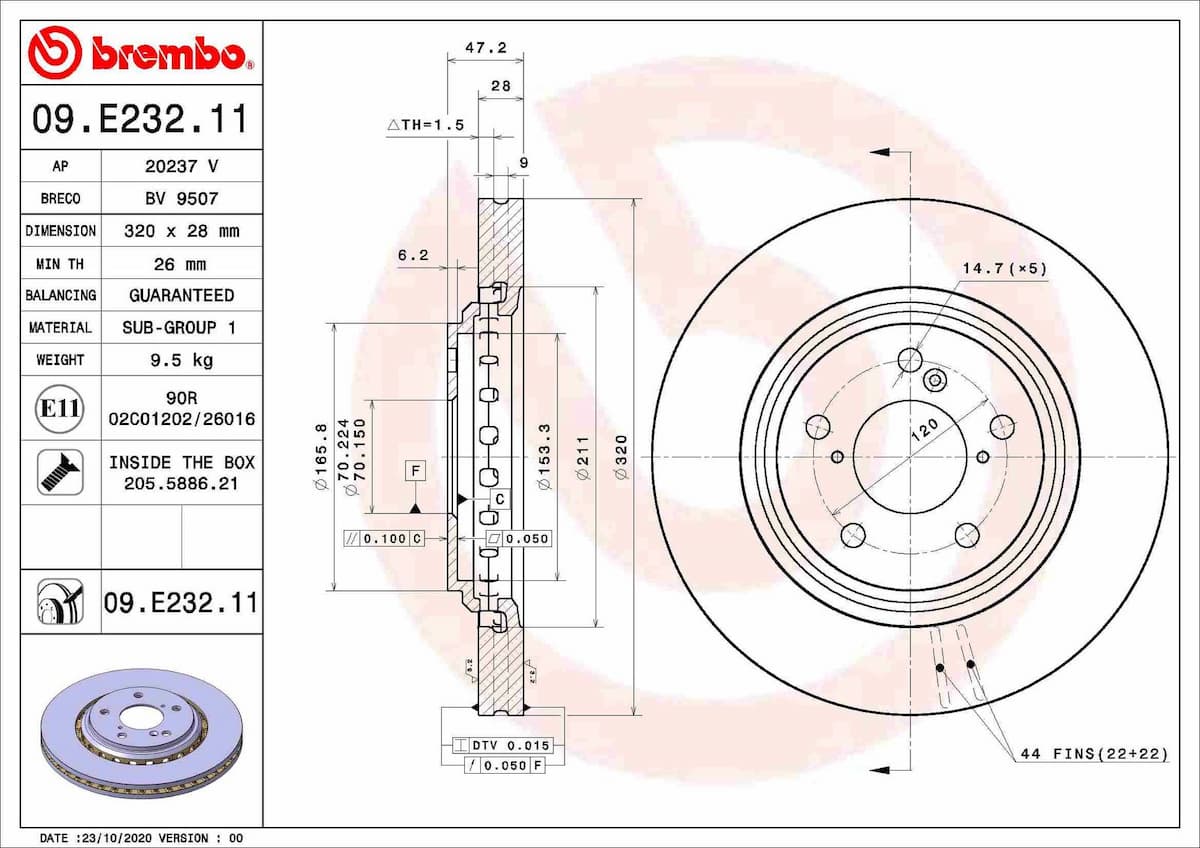 Bremžu diski BREMBO 09.E232.11 1