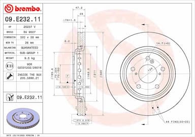 Bremžu diski BREMBO 09.E232.11 1