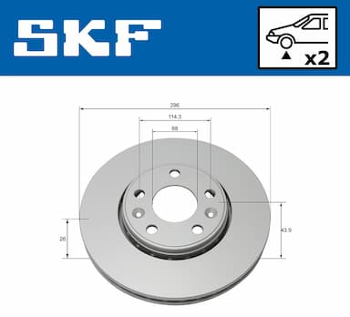 Bremžu diski SKF VKBD 80018 V2 2