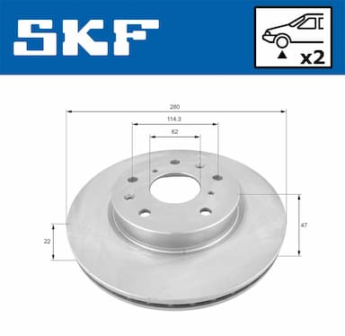 Bremžu diski SKF VKBD 80100 V2 2