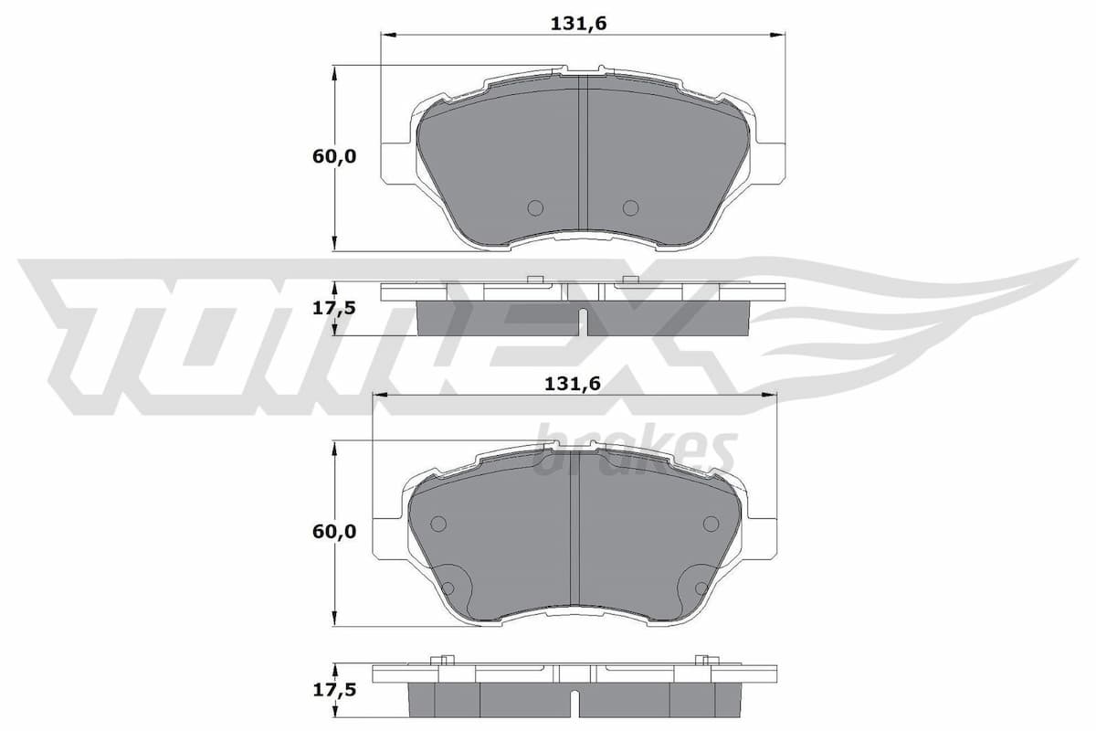 Bremžu uzliku kompl., Disku bremzes TOMEX Brakes TX 17-16 1