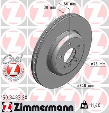 Bremžu diski ZIMMERMANN 150.3483.20 1