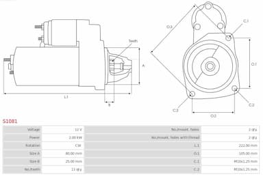 Starteris AS-PL S1081 5