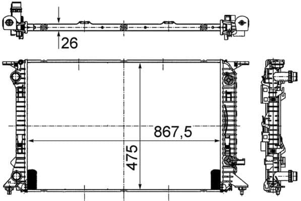 Radiators, Motora dzesēšanas sistēma MAHLE CR 910 000S 1