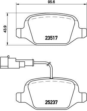 Bremžu uzliku kompl., Disku bremzes BREMBO P 23 131 1