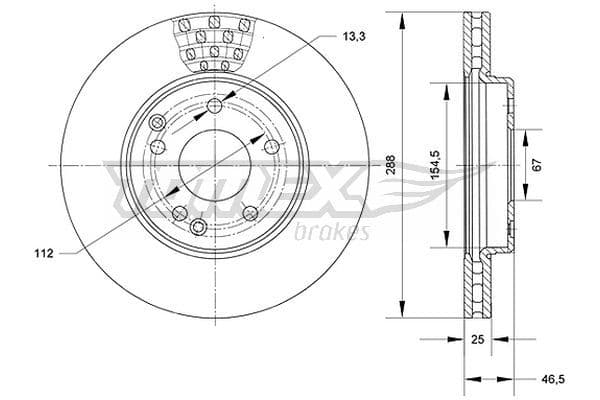 Bremžu diski TOMEX Brakes TX 71-06 1