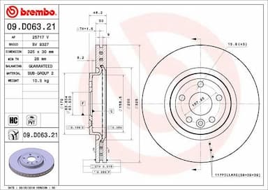 Bremžu diski BREMBO 09.D063.21 1