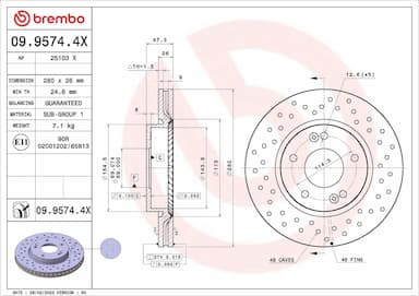 Bremžu diski BREMBO 09.9574.4X 1