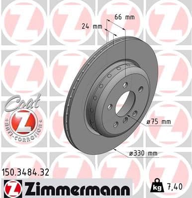 Bremžu diski ZIMMERMANN 150.3484.32 1