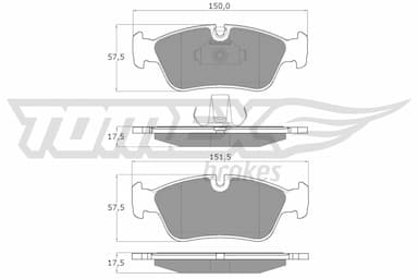 Bremžu uzliku kompl., Disku bremzes TOMEX Brakes TX 13-16 1