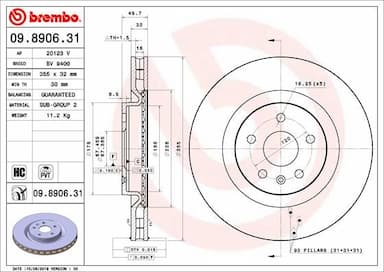 Bremžu diski BREMBO 09.8906.31 1