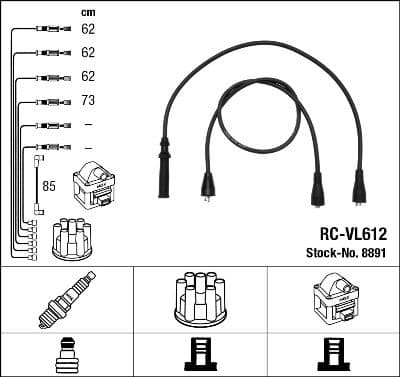 Augstsprieguma vadu komplekts NGK 8891 1