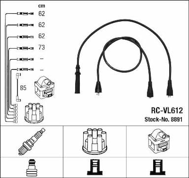 Augstsprieguma vadu komplekts NGK 8891 1