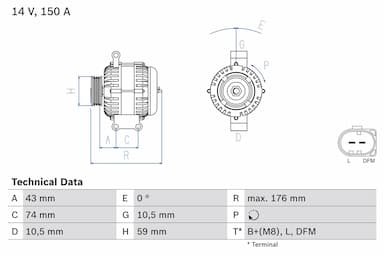 Ģenerators BOSCH 0 986 047 910 1