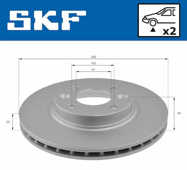 Bremžu diski SKF VKBD 80009 V2 2