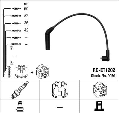 Augstsprieguma vadu komplekts NGK 9059 1