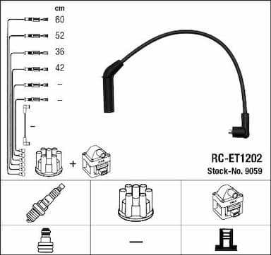 Augstsprieguma vadu komplekts NGK 9059 1