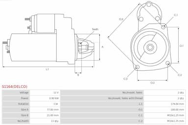 Starteris AS-PL S1164(DELCO) 5