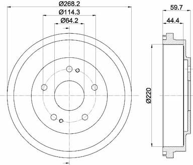 Bremžu trumulis HELLA 8DT 355 300-291 4