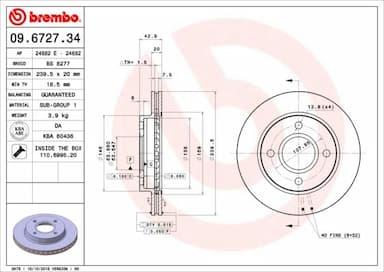 Bremžu diski BREMBO 09.6727.34 1