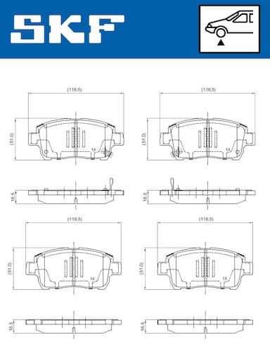 Bremžu uzliku kompl., Disku bremzes SKF VKBP 80382 A 2