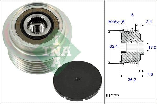 Ģeneratora brīvgaitas mehānisms Schaeffler INA 535 0238 10 1