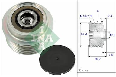 Ģeneratora brīvgaitas mehānisms Schaeffler INA 535 0238 10 1