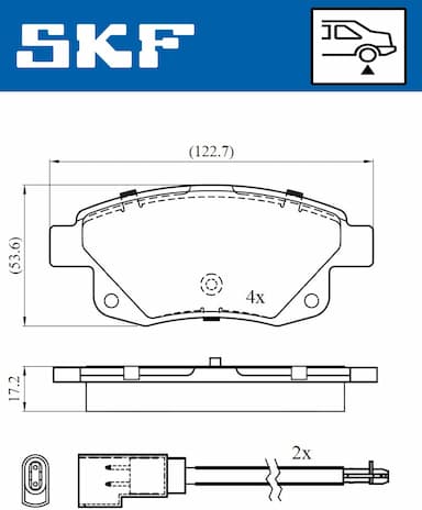 Bremžu uzliku kompl., Disku bremzes SKF VKBP 90077 E 2