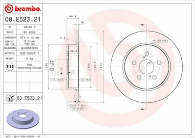 Bremžu diski BREMBO 08.E523.21 1