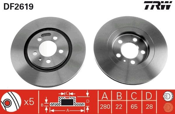Bremžu diski TRW DF2619 1