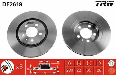 Bremžu diski TRW DF2619 1
