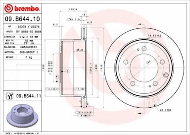 Bremžu diski BREMBO 09.B644.11 1