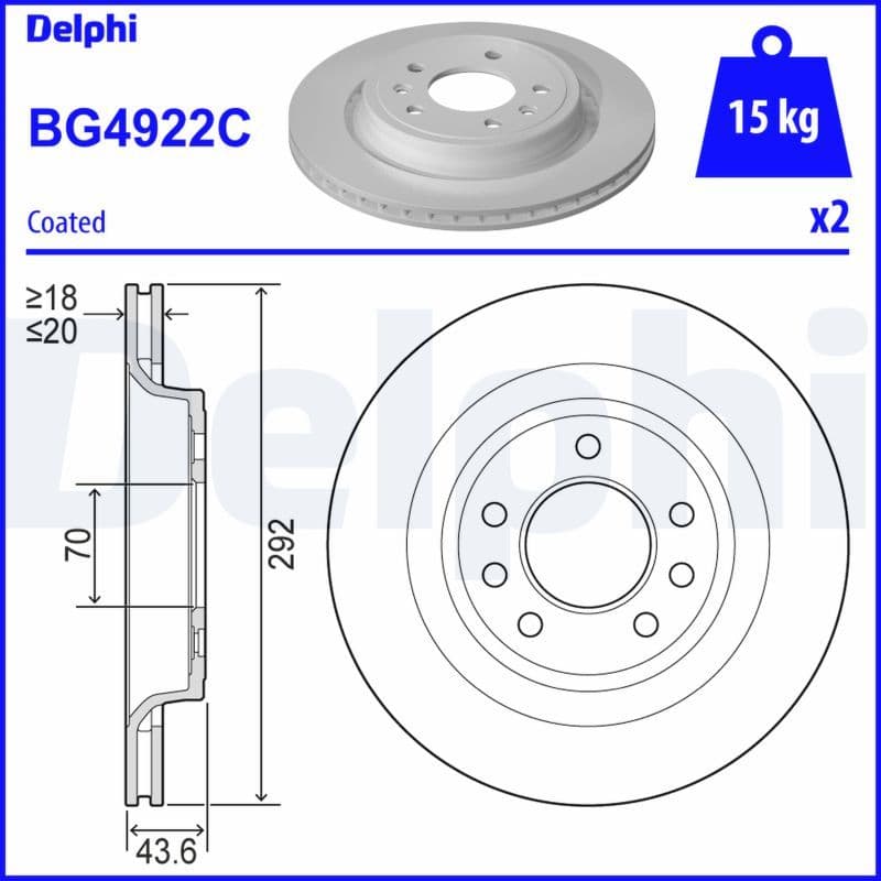 Bremžu diski DELPHI BG4922C 1