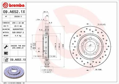 Bremžu diski BREMBO 09.A652.1X 1