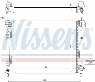 Radiators, Motora dzesēšanas sistēma NISSENS 67611 5