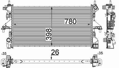 Radiators, Motora dzesēšanas sistēma MAHLE CR 808 000P 2