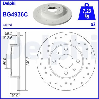 Bremžu diski DELPHI BG4936C 1