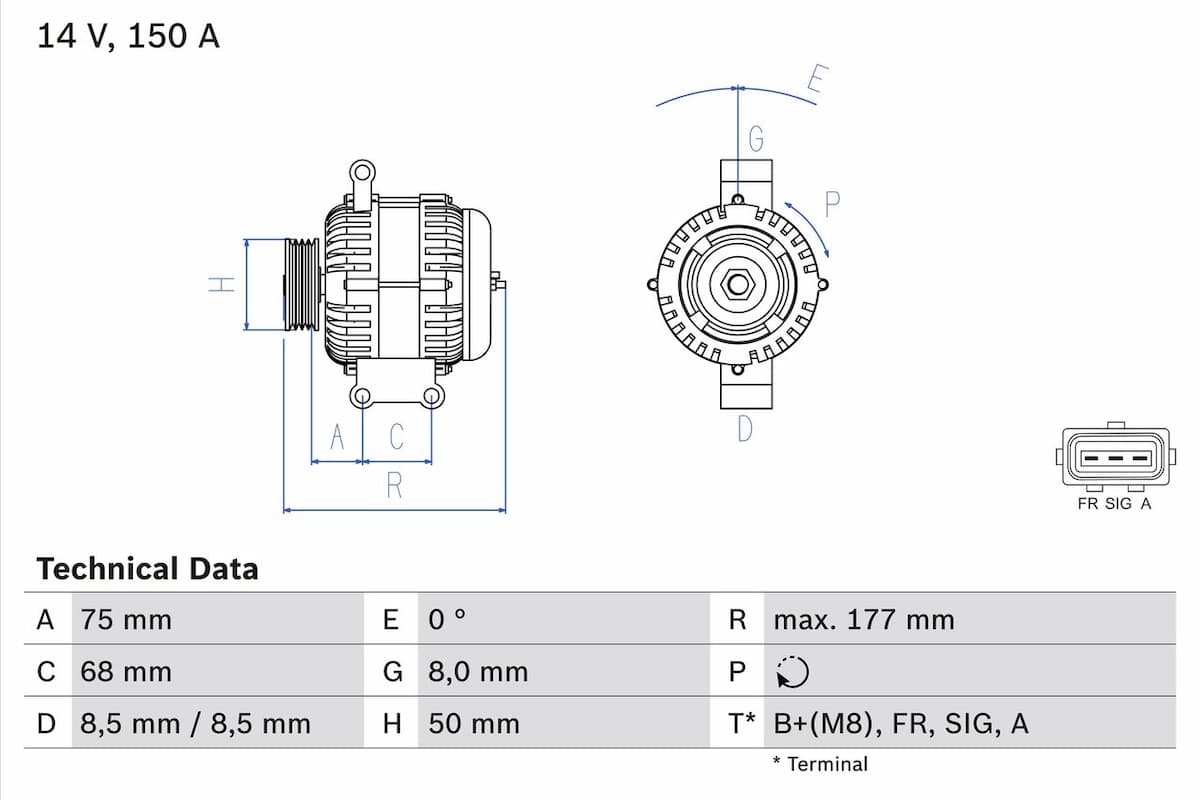 Ģenerators BOSCH 0 986 082 590 1