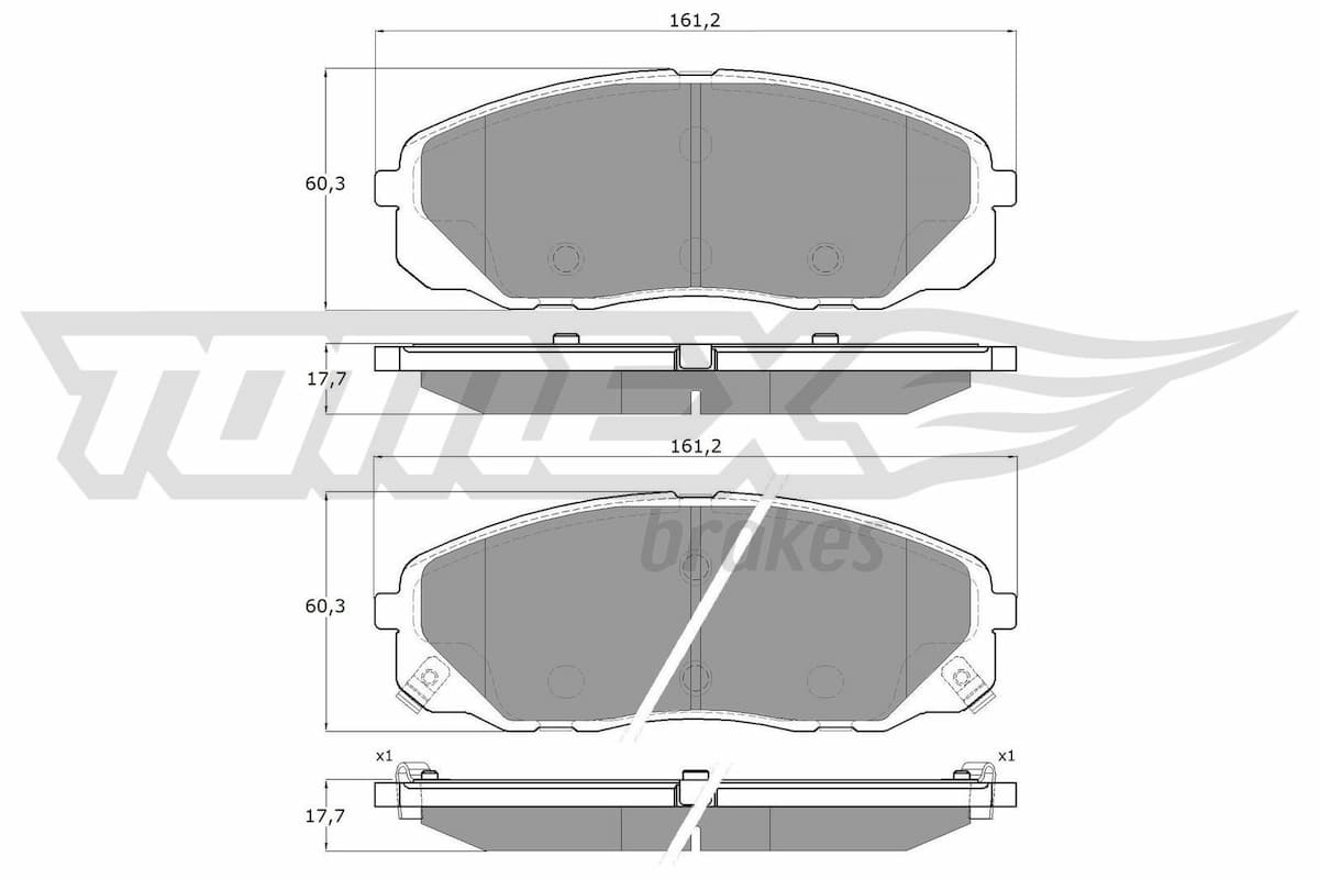 Bremžu uzliku kompl., Disku bremzes TOMEX Brakes TX 19-68 1