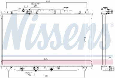 Radiators, Motora dzesēšanas sistēma NISSENS 606522 5