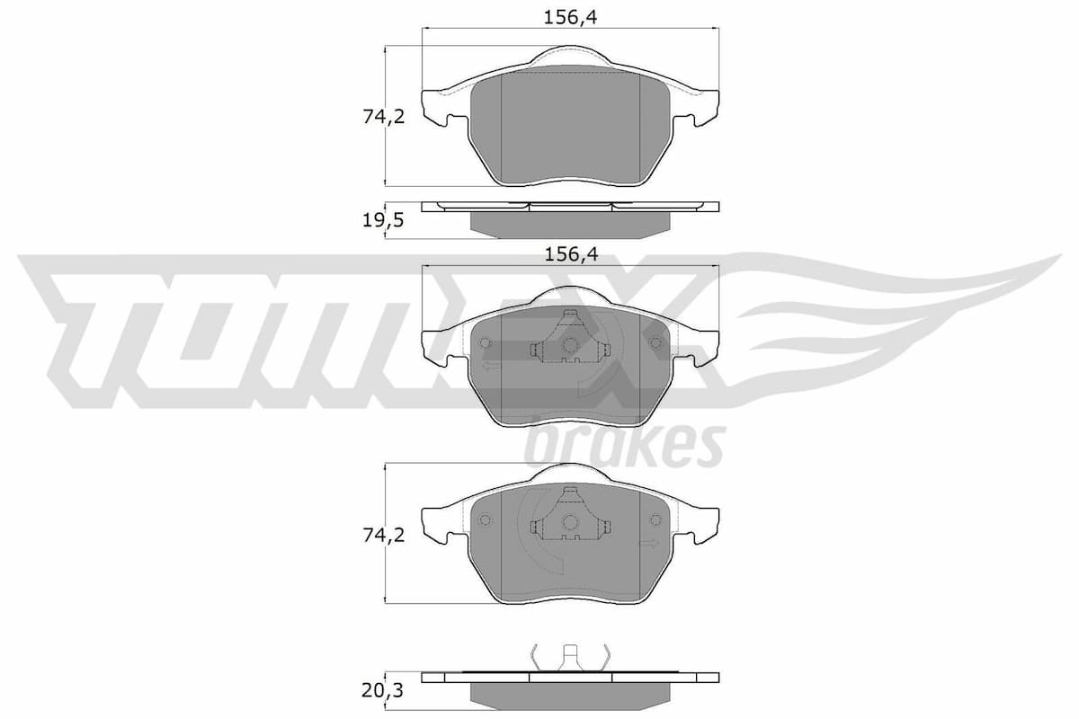 Bremžu uzliku kompl., Disku bremzes TOMEX Brakes TX 12-12 1