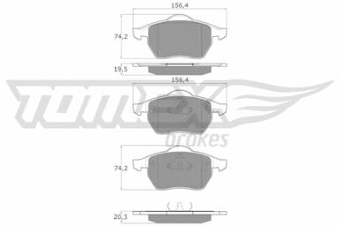 Bremžu uzliku kompl., Disku bremzes TOMEX Brakes TX 12-12 1