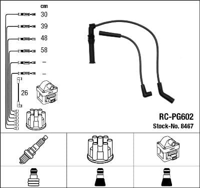 Augstsprieguma vadu komplekts NGK 8467 1