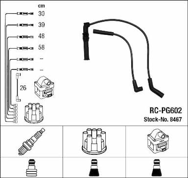 Augstsprieguma vadu komplekts NGK 8467 1