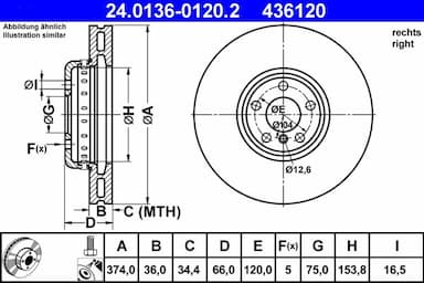 Bremžu diski ATE 24.0136-0120.2 1