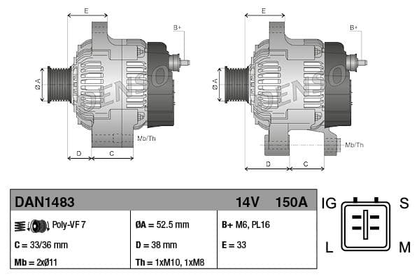 Ģenerators DENSO DAN1483 1