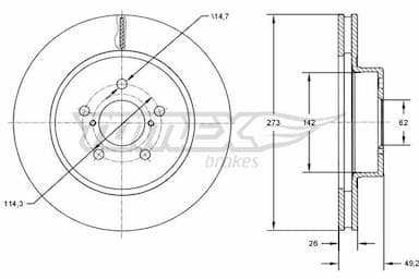 Bremžu diski TOMEX Brakes TX 73-12 1