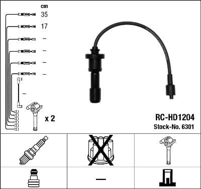 Augstsprieguma vadu komplekts NGK 6301 1